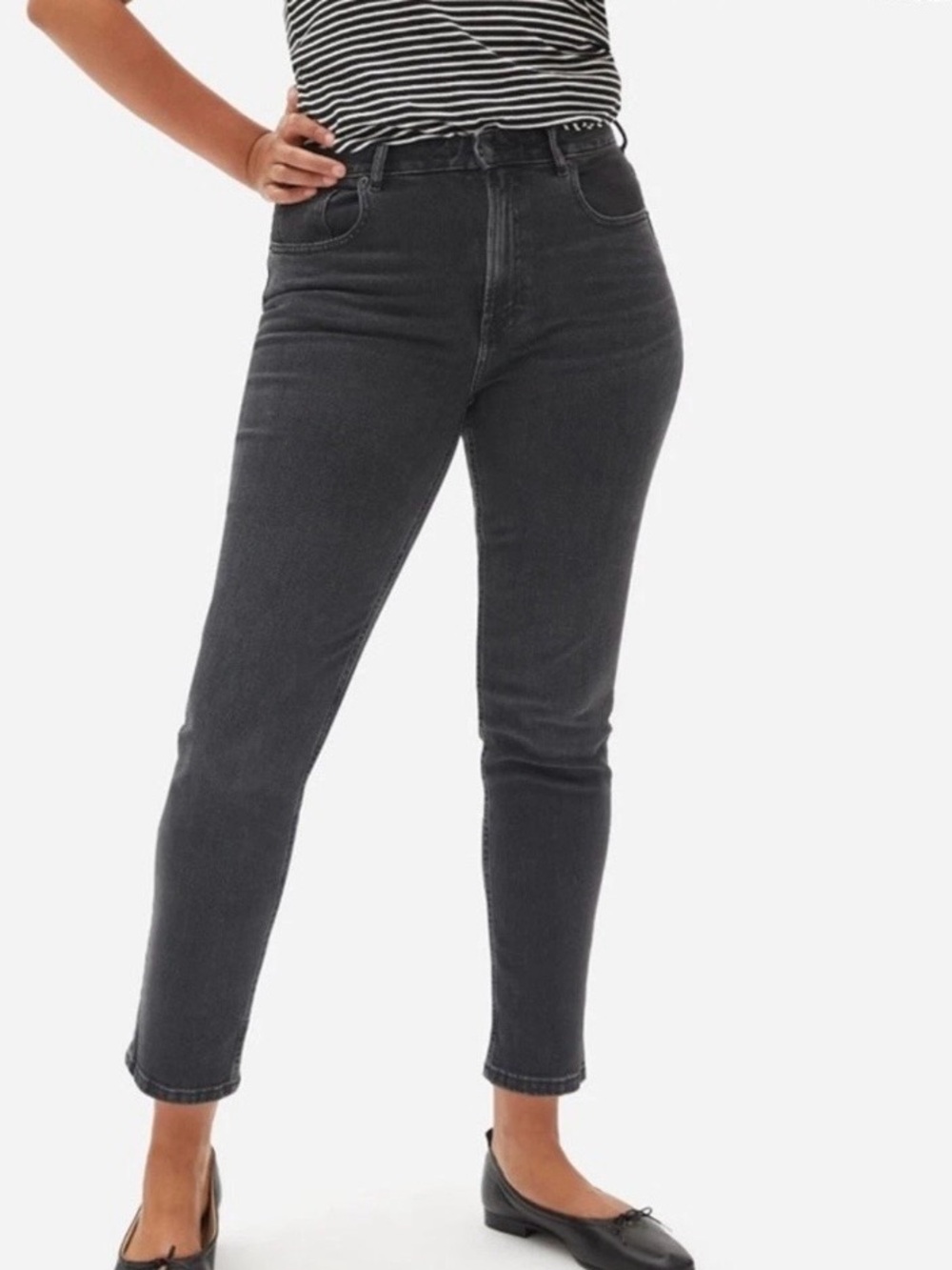 Everlane Charcoal The Curvy Cheeky Jean cropped 32s